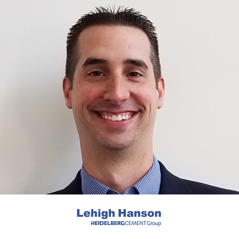 adam swercheck headshot and lehigh hanson logo