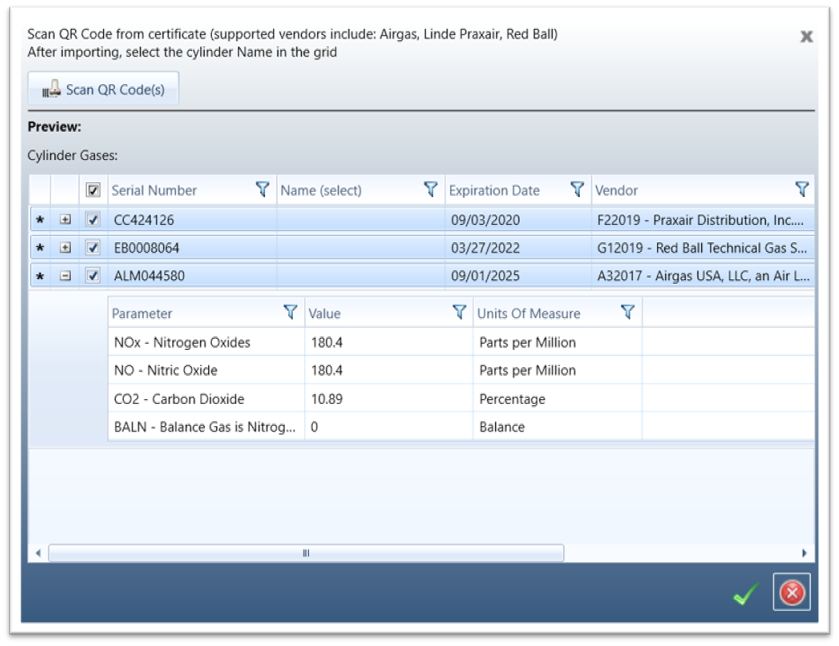 QR Code Reader Integration into Cylinder Management