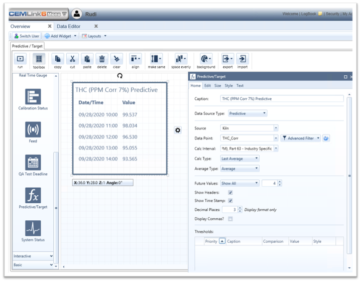 Predictive / Target widget added to Overview Dashboard.